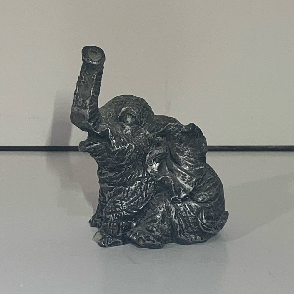 🐘 [4/$25] VINTAGE 90s ELEPHANT ANIMAL DETAILED MINIATURE METAL FIGURINE 🐘